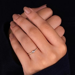 แหวนหมั้นเพชรเม็ดเดี่ยวทรง14K 18K สีทองขนาด5X2.5มม. ผ่านการรับรองจาก GIA - Product Image 2