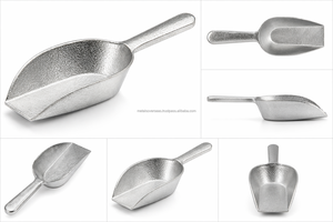Wholsale Eco-Friendly Durable Utility Scoop Flat Bottom Design 10ml Capacity Metal Handle Ice Food - Product Image 5