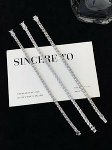 <b>Silver</b> Moissanite <b>Bracelet</b> Women Classic Tennis Style <b>Adjustable</b> Sparkling Everyday Fine Jewelry Gift - Product Image 2