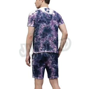 ชุดเสื้อและกางเกงขาสั้นสไตล์โมเดิร์นสำหรับผู้ชาย ชุดเสื้อแขนสั้นสำหรับผู้ชาย ชุดฤดูร้อนเนื้อผ้ามีเท็กซ์เจอร์ - Product Image 3