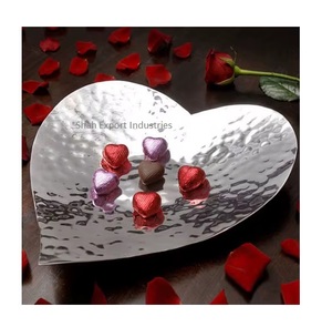 <b>Heart</b> <b>Shape</b> Hammered Decorative Fruit Dessert Server <b>Bowl</b> Silver Polished Home and Hotel Tableware Fruit <b>Bowls</b> - Product Image 1