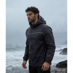 Chaqueta Cortavientos Deportiva para Hombre, con Cierre, Elegante, de Alta Calidad, Personalizable, Impermeable - Product Image 2