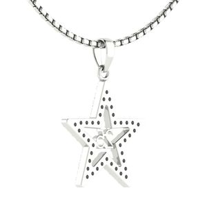Silver Star 25 Anniversary <b>Necklace</b> Women Crystal Pendant Jewelry Elegant Fashion Accessory <b>Statement</b> <b>Necklace</b> Gift Daily Wear - Product Image 6