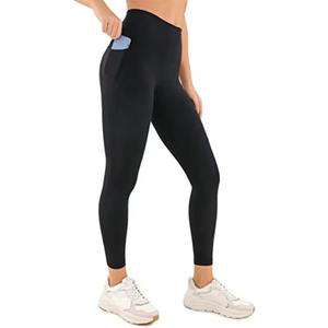 Leggings de sport taille haute unis, anti-cellulite, effet froncé fessier, sans couture, en Spandex/Nylon, extensibles dans les quatre sens - Product Image 3
