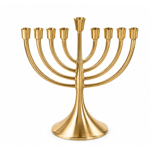 Suministro de Fábrica: Candelabro Metálico de 9 Brazos, Estrella de David Dorada, Templo de Jerusalén, Decoración Judía para Mesa - Product Image 4