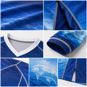 เสื้อตกปลาแขนยาวผู้ชาย UPF 50+ แห้งเร็ว ผ้าโพลีเอสเตอร์ตาข่าย พิมพ์ลายแบบซับลิเมชั่น ป้องกันแสงแดด สำหรับนักตกปลาในทัวร์นาเมนต์ - Product Image 6