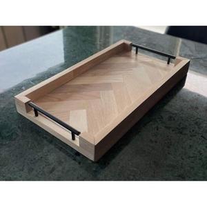 Plateau de service en bois jetable gravé à la main, style campagnard, avec poignées, design personnalisé pour les fournitures de restaurant - Product Image 6