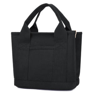 Premium <b>Mini</b> <b>Canvas</b> Tote Bag with Contrast Wide Straps Durable Small Handbag for Daily Lunch and Essentials - Product Image 3