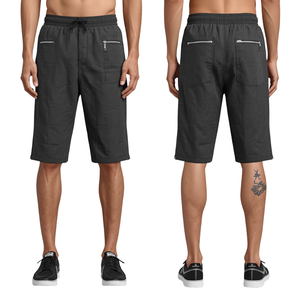 Pantalones Cortos de Nailon para Hombre, Estilo Urbano, con Gráficos de Cuadrícula y Bolsillos Funcionales - Product Image 2