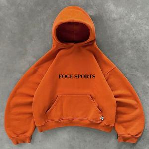 Sweats à capuche personnalisés pour hommes 100% coton lourd luxe qualité bouffante impression surdimensionné Streetwear grande taille sweats à capuche pour hommes - Product Image 4