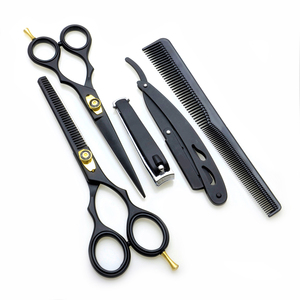 Kit de ciseaux de coiffure et rasoir pour <span class=keywords><strong>barbier</strong></span>, ensemble d'outils de coiffure de salon pour une coupe de précision - Product Image 1