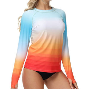 2026 Custom Design Rashguard Sublimation <b>Print</b> Long Sleeve Womens Rashguard <b>Surfing</b> Rash Guard - Product Image 2