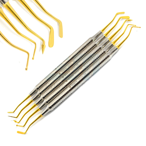 Instruments de placement de composite dentaire Bone Bridge, pointes dorées, acier inoxydable, réutilisables, certifiés CE Classe I, manuels - Product Image 1