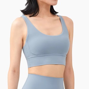 Custom Wholesale Seamless Women’s Seamless Yoga Sports Bra – Medium Support <b>Padded</b> Activewear Crop Top - Product Image 4
