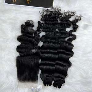 Proveedor vietnamita de cabello humano crudo Paquetes de cabello virgen de onda profunda súper doble dibujado | Lista de precios al por mayor - Product Image 3