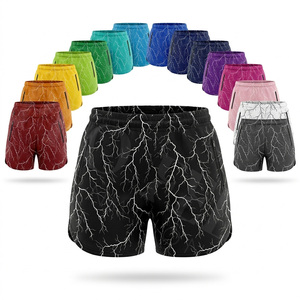 Shorts de sport personnalisés en polyester noir uni à séchage rapide avec taille élastique pour la course et la gym - Product Image 1
