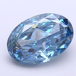Diamant ovale modifié CVD cultivé en laboratoire, couleur bleu vif fantaisie, clarté VS1, polissage excellent, pierre précieuse de luxe premium en vrac - Product Image 1