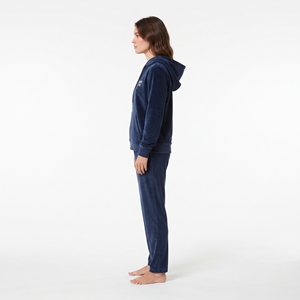 Wholesale Women's Winter Velvet Sweatsuit Hooded Pullover Sweatshirt Pants Casual Solid Two Piece <b>Velour</b> <b>Lounge</b> <b>Set</b> Tracksuit - Product Image 4