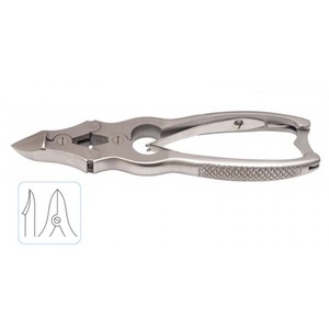 Coupe-ongles à pince cantilever 15,5 cm, robuste, courbé, double action, professionnel, pour ongles incarnés, podologie, doigts et orteils - Product Image 5