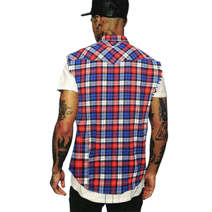 Camiseta sin mangas de franela para hombre, corte regular, camisa de trabajo con botones, de secado rápido, con dos bolsillos en el pecho, para primavera. - Product Image 2