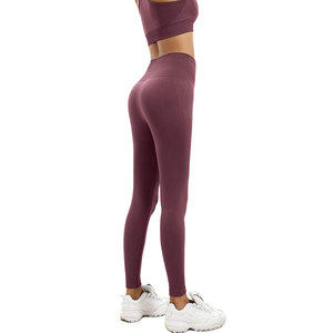 Women 2 Piece Yoga Set Solid Purple Racerback Sports <b>Bra</b> High Waist Leggings Full Length Seamless Activewear Workout Wear - Product Image 3