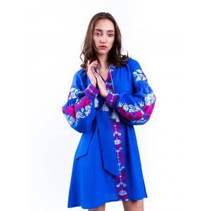 Prix d'usine 100% - Robes mini pour femmes, en coton brodé ukrainien, manches ballon longues, designs ukrainiens - Product Image 2