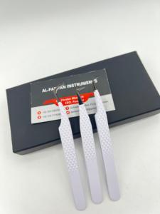 Pinces à extensions de cils, couleur blanc mat, pointe en plasma noire, acier inoxydable japonais, logo personnalisé, boîtes en carton, durables et de précision - Product Image 4