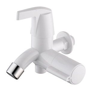 White ABS Wall Mounted Single Handle Basin Faucet Chrome Spout Bathroom Lavabo <b>Tap</b> Modern - Product Image 5