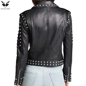 Chaquetas de Cuero con Tachuelas para Mujer, Nueva Colección, Alta Calidad, Excelente Proveedor, con Logotipo Propio, Más Vendidas, Precio al por Mayor - Product Image 4