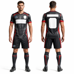 Uniforme de Fútbol Personalizado, Camiseta y Pantalones Cortos, Logotipo Personalizado, Tela de Poliéster Reciclado, Sublimación a Todo Color, Corte Atlético - Product Image 2