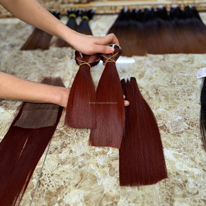 Produits capillaires en cheveux humains en gros, mèches de cheveux vierges vietnamiens, lisses comme des baguettes, avec fermeture en dentelle frontale, perruques en cheveux humains, dentelle frontale - Product Image 3