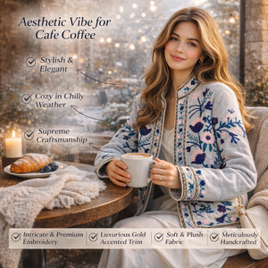 Blouson Bomber en Velours Premium pour Femme, Broderie Florale Faite Main, Vêtement d'Extérieur de Boutique en Gros - Product Image 4