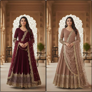 Ensemble traditionnel indien Anarkali, conçu pour les mariages, les événements culturels et les élégantes réunions familiales, disponible en gros. - Product Image 6