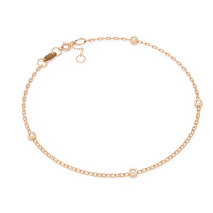 Elegant 14k yellow and white <b>gold</b> minimalist <b>bracelet</b> bezel set round natural diamonds rose <b>gold</b> <b>adjustable</b> chain perfect gift - Product Image 1