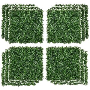12 pezzi 20 \ "X 20 \" verde chiaro per interni/esterni con decorazioni da giardino protette UV a 4 strati con pannello in rotolo di erba e recinzione per parete topiaria artificiale - Product Image 1