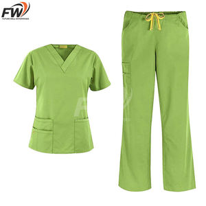 Uniforme Médico de 2 Piezas, Tejido de Spandex/Poliéster, Manga Corta, Profesional, Cómodo, Transpirable, Antiarrugas, de Secado Rápido - Product Image 1
