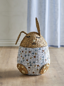 Joyful Rabbit <b>Shape</b> Water Hyacinth Easter Basket Bunny Gift Basket Decorative Toy Holder For Easter Party Kids Holiday Decor - Product Image 6