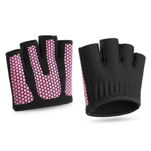 Gants de sport en néoprène noirs à demi-doigts avec fermeture auto-agrippante, support de poignet, paume antidérapante, protection professionnelle pour le fitness unisexe - Product Image 4