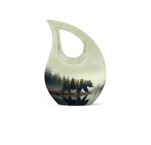 Urna Funeraria Decorativa de Aluminio Negro de la Mejor Calidad, Urna Conmemorativa para Cenizas con Cruz en Forma de Lágrima - Product Image 4