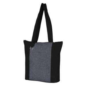 Heathered Burgundy Canvas <b>Tote</b> Zipper Top Medium Black Webbing Strap <b>Travel</b> Blank Custom Logo Print Wholesale Bulk Shopping - Product Image 2
