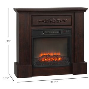 Caminetto Elettrico Autoportante Bianco con LED, Cornice e Protezione dal Surriscaldamento, 1400W, Spina UK - Product Image 3