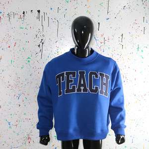 Sweat-shirt à col montant TEACH BLUE 100% NOIR avec broderie appliquée, col large, URBAN PRODUCTIONS - Product Image 2