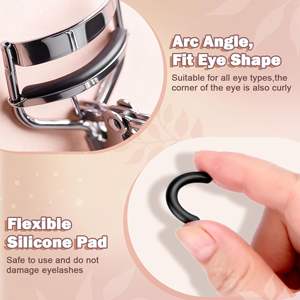 2 recourbe-cils chauffants en acier inoxydable, différentes courbures pour diverses formes d'yeux, argent, prise en main confortable, utilisation douce et sûre - Product Image 6