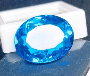 Topaze bleue naturelle certifiée, taille ovale, facettée, pierre précieuse en vrac, clarté VVS, pour la fabrication de bijoux, vente en gros - Product Image 5