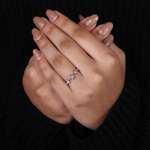Round Cut Moissanite Wedding <b>Ring</b> Minimalist Diamond Band Stackable Engagement <b>Ring</b> Women Fine Jewelry - Product Image 6