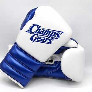 Gants de boxe en cuir premium CHAMPS GEARS, fabriqués sur mesure, avec lacets, support de poignet, respirants, unisexes, pour entraînement avancé - Product Image 2