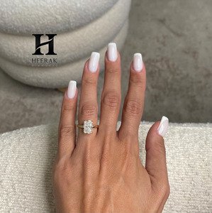 Crushed <b>Ice</b> Radiant Cut Diamond Wedding <b>Ring</b> Yellow Gold Thin Band Lab Created Diamond Solitaire <b>Ring</b> - Product Image 5
