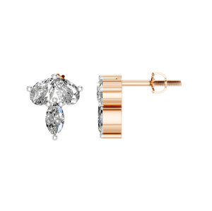 Boucles d'oreilles en forme de grappe de diamants naturels pour femmes 14k/18k Gold Pear Marquise Cut IGI Certified Stylish Trendy Design Wedding Gift - Product Image 1