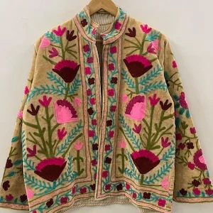 New Arrival Handmade <b>Velvet</b> Suzani Embroidered <b>Jacket</b> Bohemian Ethnic Vintage Coat Designer Outerwear for <b>Women</b> - Product Image 2
