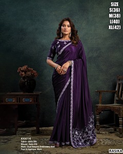 Sari Tradicional de Seda Rosa con Diseño de Llama, con Características de Absorción de Humedad y Antiarrugas para Mujer - Product Image 4